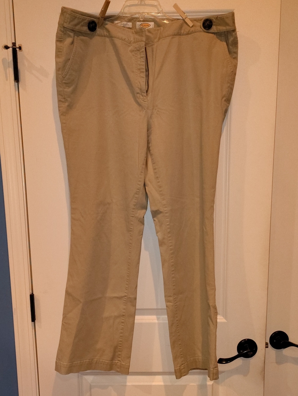 Talbots Women's Khaki Button-Detail Chinos